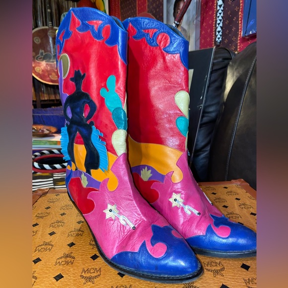VTG VIBRANT WESTERN🤠BOOTS, 9 - Picture 2 of 16